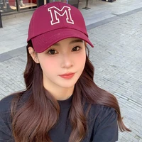 m letter simple fashion ladies hat summer street shooting wild peaked cap mens black baseball cap spring and autumn outdoor hat