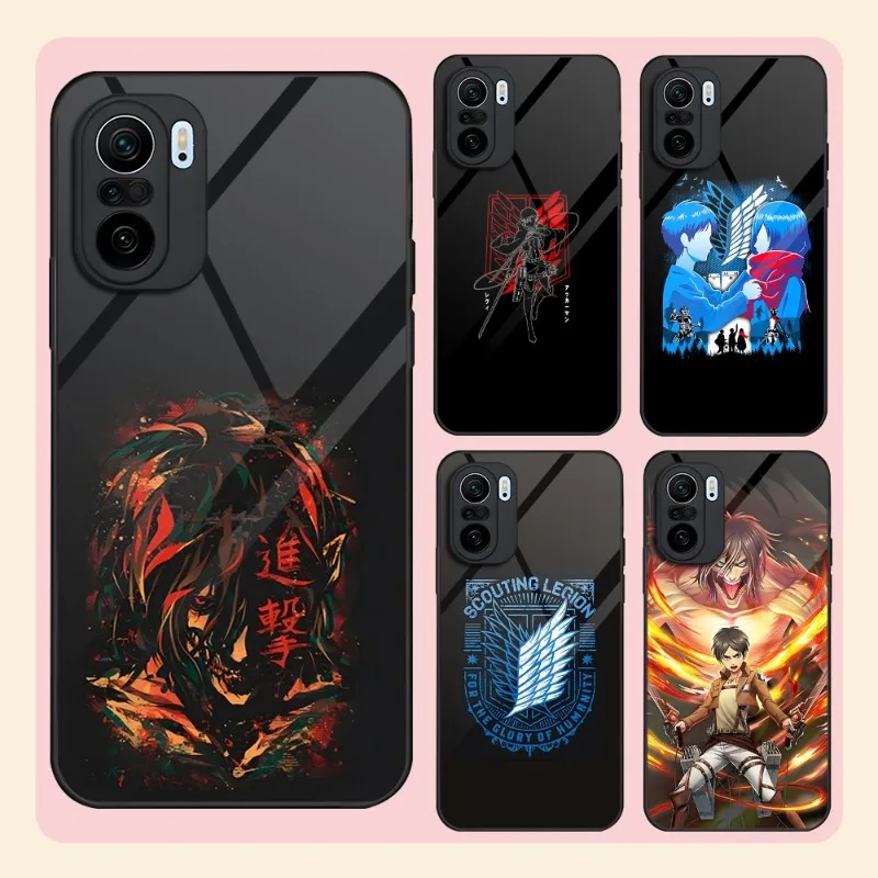 

Anime Attack On Titan Phone Case Glass For Xiaomi 11t 11x 10s 10i 10t 12 Ultra 8 9 9t Se Pro Note 10Pro Poco F3 M3 M4Pro