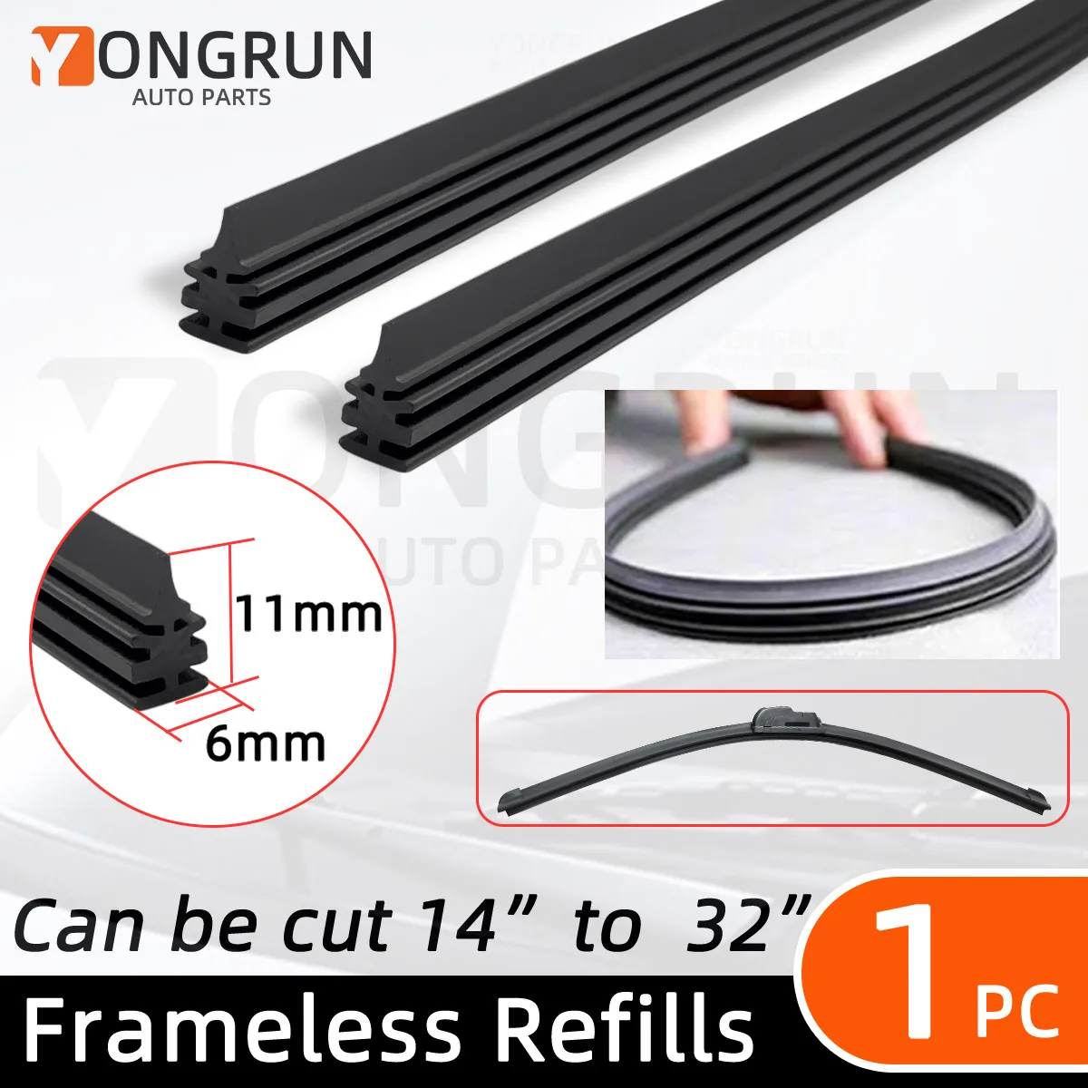 

Резиновые Щетки Стеклоочистителя Для Автомобиля, 1/3/6/12 Шт., Регулируемые 14-32 Дюйма