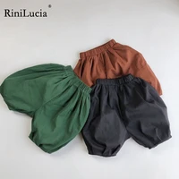 rinilucia kids pants boy girl summer solid color solid cotton japen styletrousers children baby boys pants casual harem pants