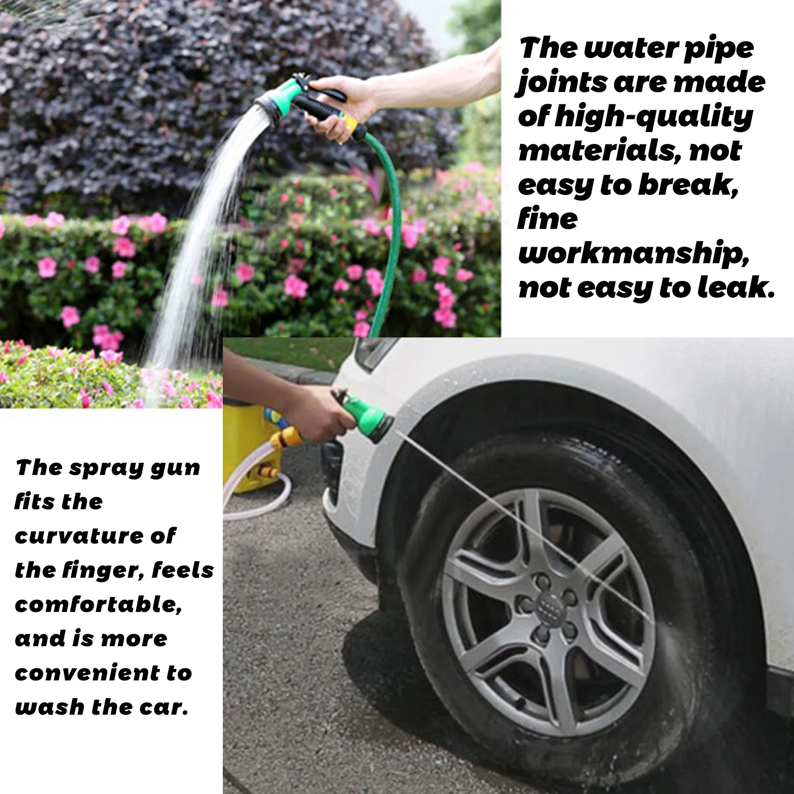 

Garden Hose Spray Tool 8 Adjustable Patterns Perfect For Car Washing 4PCS/SET Water Pipe Joints Car Washing Sprayer Hand-held