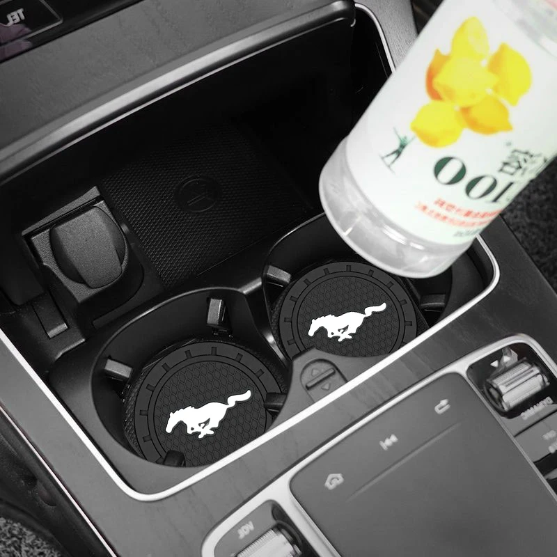 

1pcs Car Anti-slip Pad Cup Holder Mat Badge Bottle for Ford Mustang 2015 2017 2018 2021 2022 Car Accessories Car Interior Decor