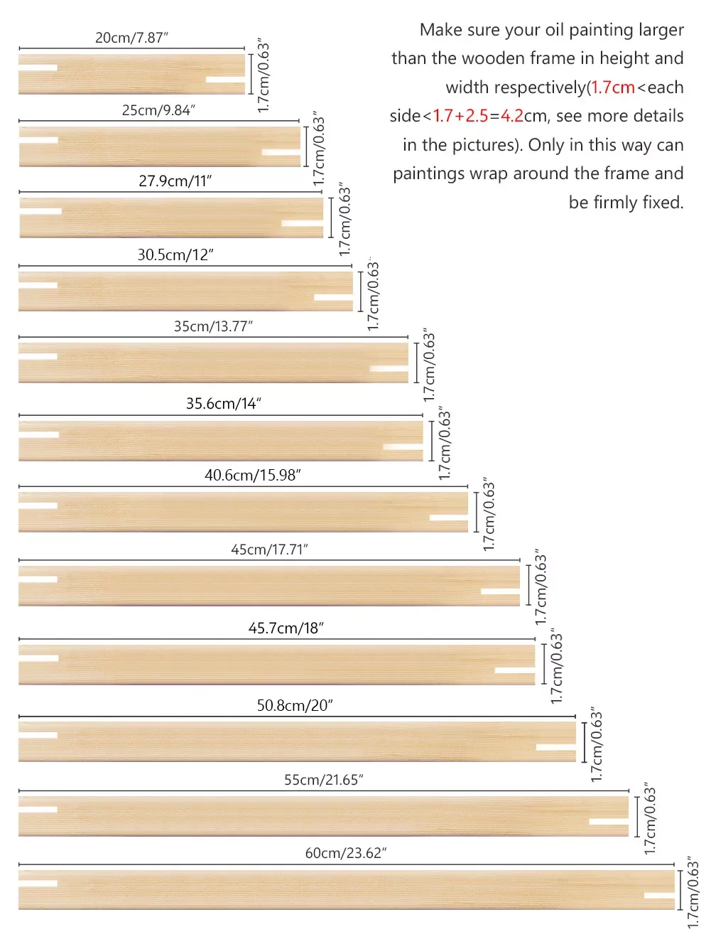 

Style Wood Frame For Canvas Oil Painting DIY Wall Photo Frame Poster Nature Wood Customized Wooden Stretcher Bar