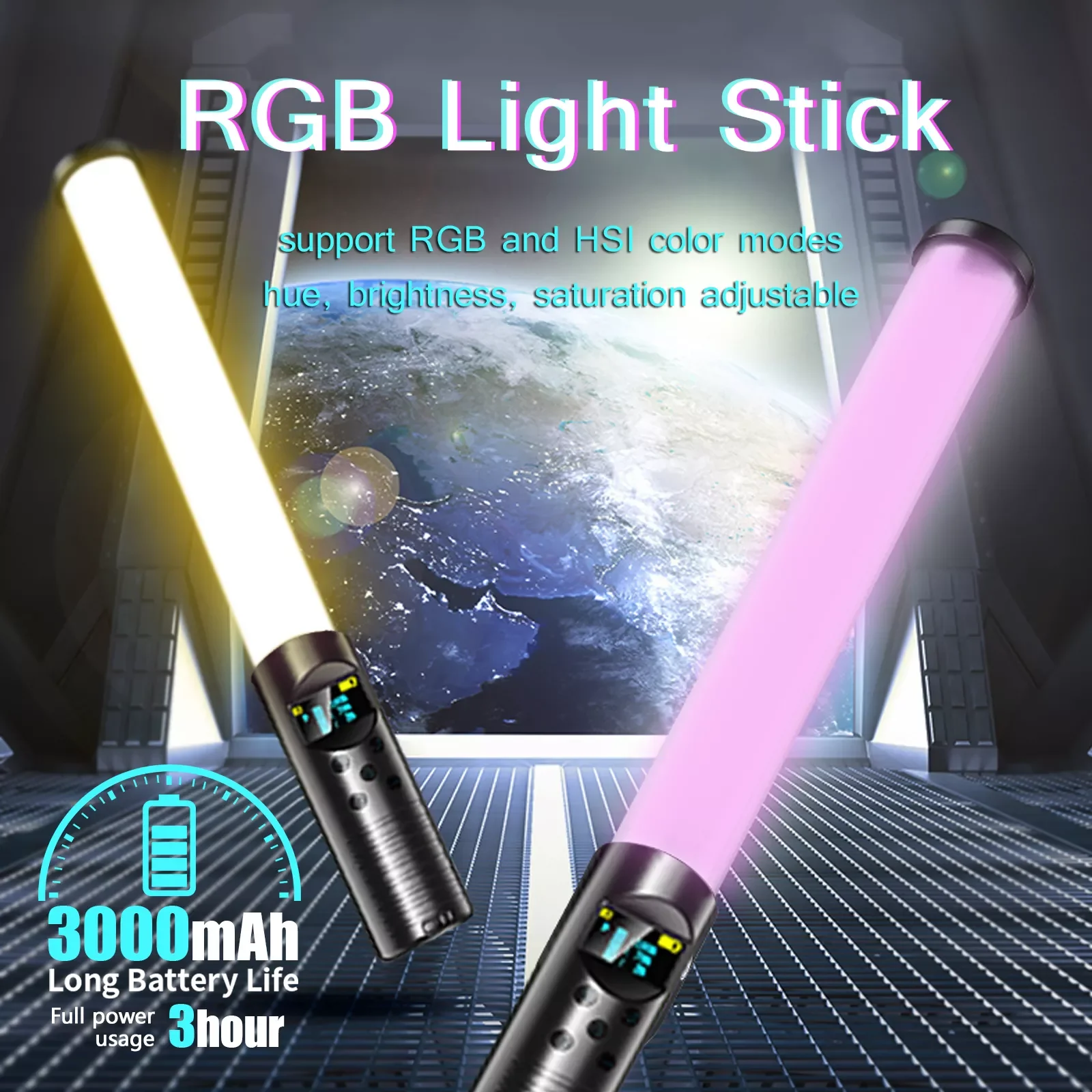 

Original With Tripod Stand Party Colorful LED Lamp Fill Light Handheld Flash Speedlight Photography Lighting Video Light Stick