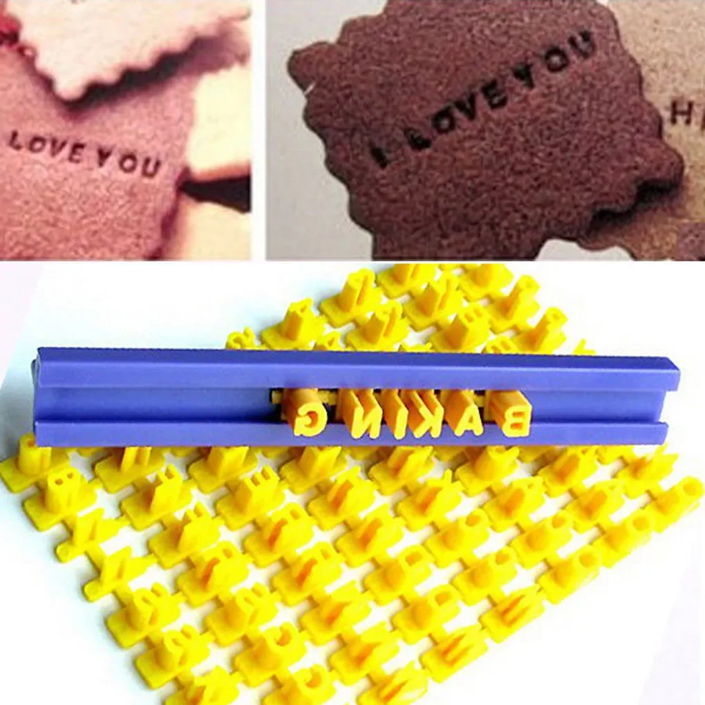 

Letter Number Cookie Press Stamp Embosser Cutter Fondant Mould Cake Baking Molds Tools Round Cutter Stencil Cookies