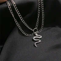 new animal snake pendant necklace alloy double layer necklace clavicle chain jewelry gift