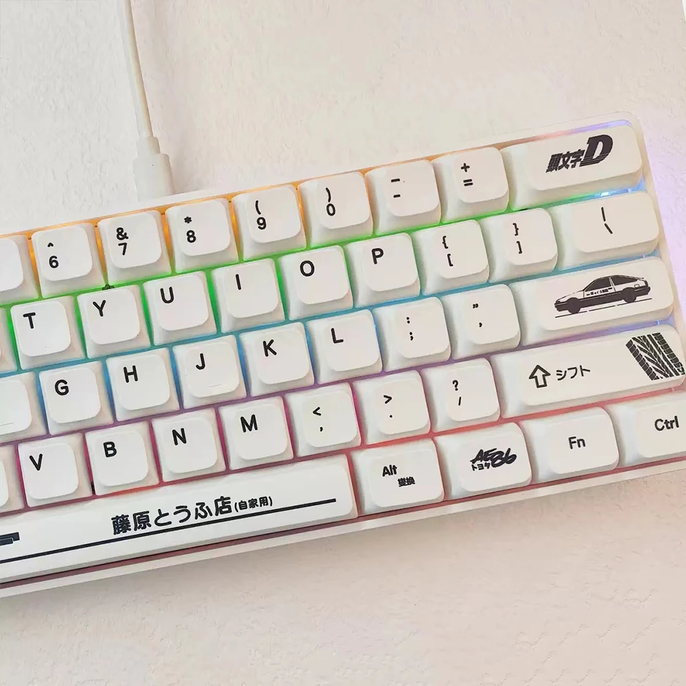 Фото AE86 автомобильные минималистичные белые колпачки для клавиш XDA Profile126 клавиш Double Shot японские колпачки для клавиш из ПБТ для механической клавиатуры Cherry MX №4