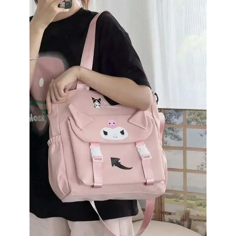 Sanrio мультяшная Милая Наплечная Сумка-тоут Kuromi через плечо сумка для учеников