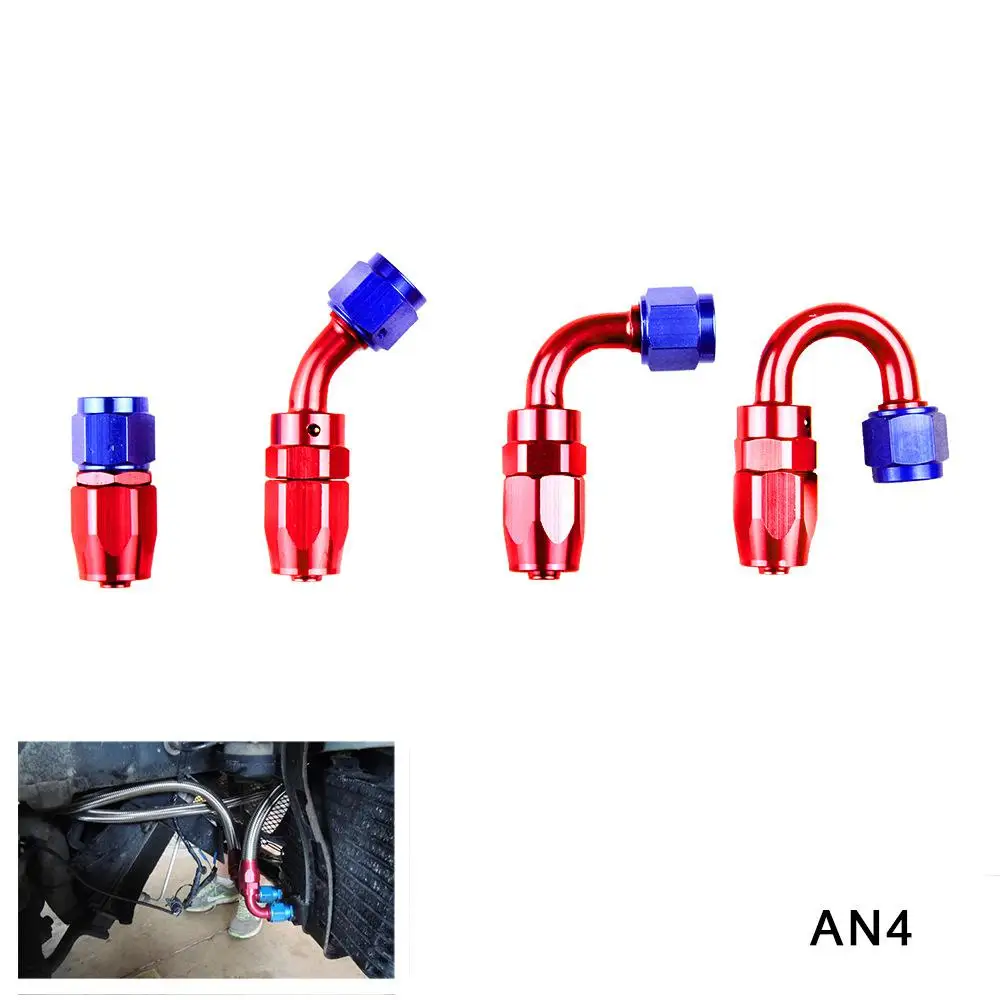 

Car modified oil-cooled radiator oil pipe 0 degree 45 degree 90 degree 180 degree AN4 quick rotary joint auto replacement parts
