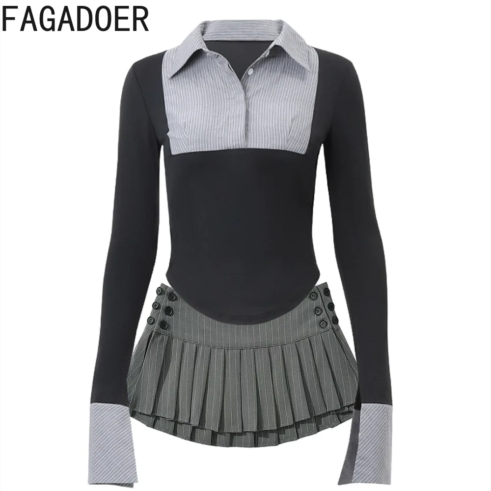 FAGADOER модный комплект из двух предметов для женщин в консервативном стиле с