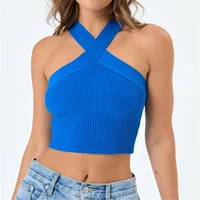 9 colors 6 sizes knitted top for women size s 3xl fashion sex off shoulder backless street vest slim spring summer tan tops vest