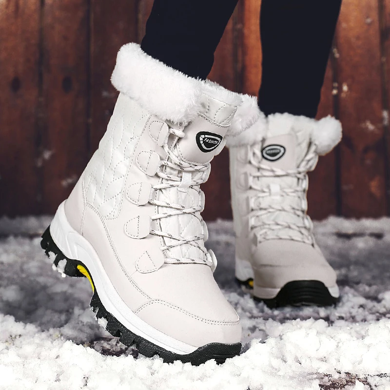 

2022 Keep Warm Ankle Boots Shoes Women Winter Boots Winter Women Shoes Comfort Casual Lace-Up Platform Boots Shoes Women Fashion