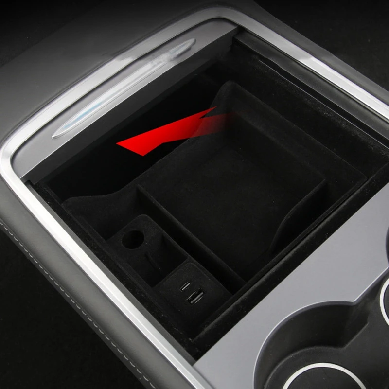 Для Tesla Model 3 Y 2021 коробка для хранения с центральным подлокотником USB-портом