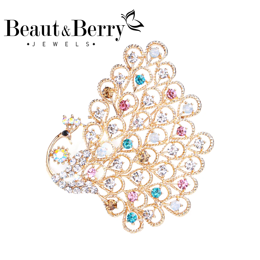

Beaut&Berry Peacock Brooch Lady Brooch Office Gift Wedding Party Festive Brooch