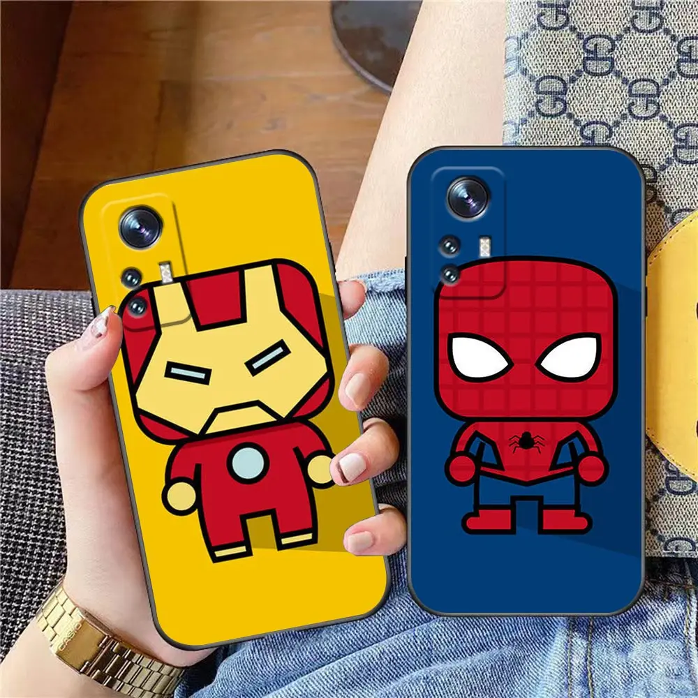 

Marvel The Avengers Heros Cartoon Case For Xiaomi Mi 13 12 12T 12S 12X 11 11T 11X 11i 10S Pro Ultra Lite 5G NE Black Soft Cover