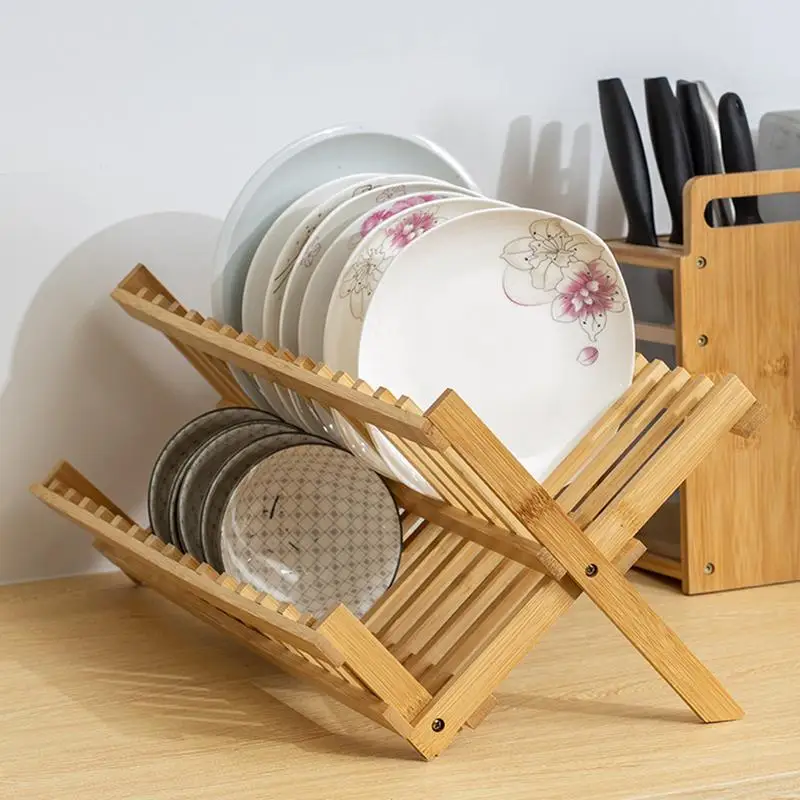 

Бамбуковая подставка для посуды, сушилка, держатель, сушилка для посуды, держатель для тарелок, деревянная подставка для посуды