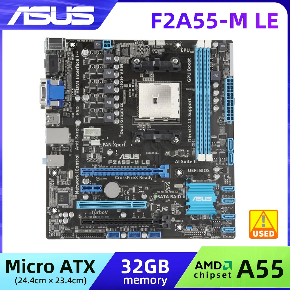 

FM2 Материнская плата ASUS F2A55-M LE материнская плата DDR3 2400 (разгон) Поддержка AMD A55M A55 A10/A8/A6/A4 процессоры HDMI PCI-E X16