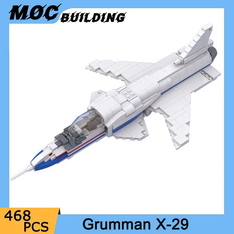 

Строительный блок MOC, модель Grumman X-29 Jet, Масштаб 1:35, Минифигурка самолета, оригинальные детские игрушки для демонстрации, коллекционные подарки