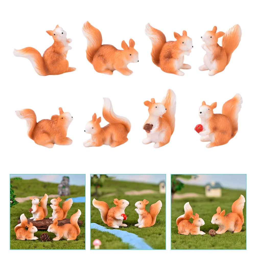 

Squirrel Garden Animal Miniature Figurines Mini Landscape Statue Figurine Micro Sculpture Decor Fairy Resin Ornaments Ornament