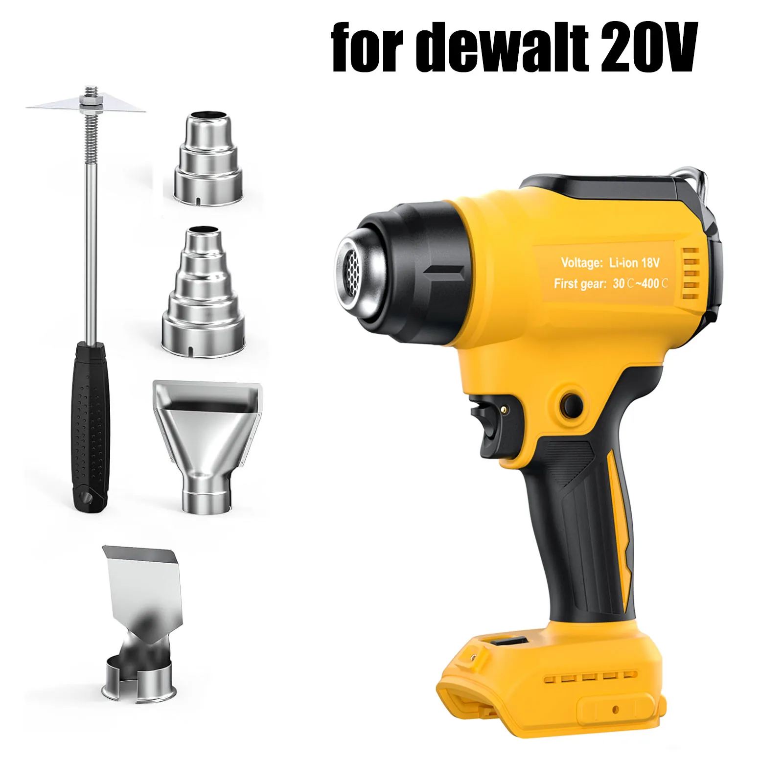 

BATTOOL Беспроводной тепловой пистолет 350 Вт для аккумуляторов Makita 18 В/Dewalt 20 В