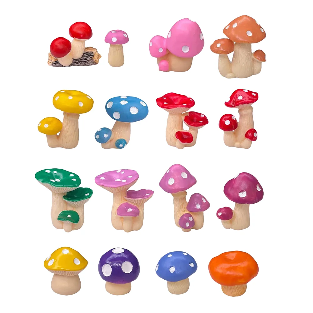 

Mushroom Landscape Figurines Ornament Mini Resin Micro Miniature Statue Ornaments Garden Decorations Tiny Terrarium