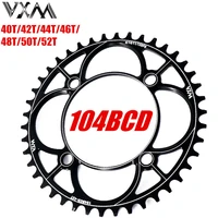 mountain bike chainring 42t44t46t48t50t52t 104bcd single speed round wide narrow tooth chainring bicycle tooth plate part