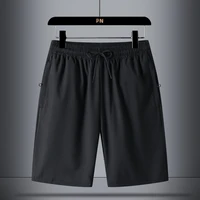 black shorts men japanese style polyester running sport shorts for men casual summer elastic waist solid shorts