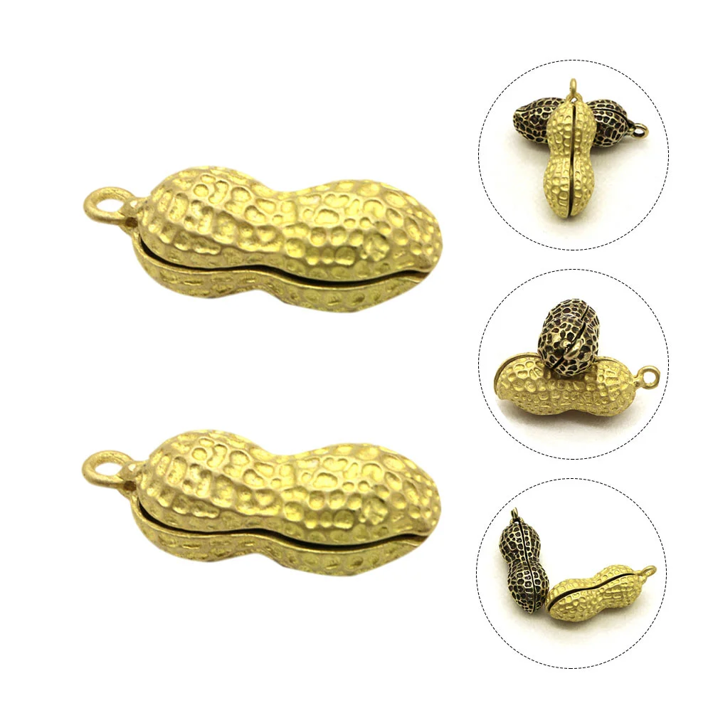 

Peanut Charm Charms Pendant Pendants Keychain Jewelry Copper Brass Vintage Mini Bracelet Shui Feng Lucky Gourd Making