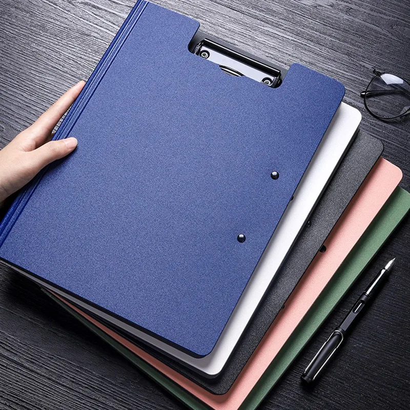 

A4 Double Clips File Folder Clipboard Writing Pad Memo Clip Board Test Paper Storage Organizer Office Stationary Protect Files