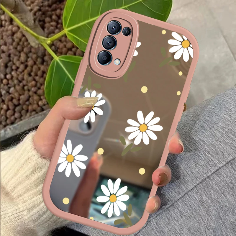 Роскошный глянцевый зеркальный чехол для OPPO Reno 10 Pro Plus 10Pro 8T 8 7 7Z 6 5 с цветочным