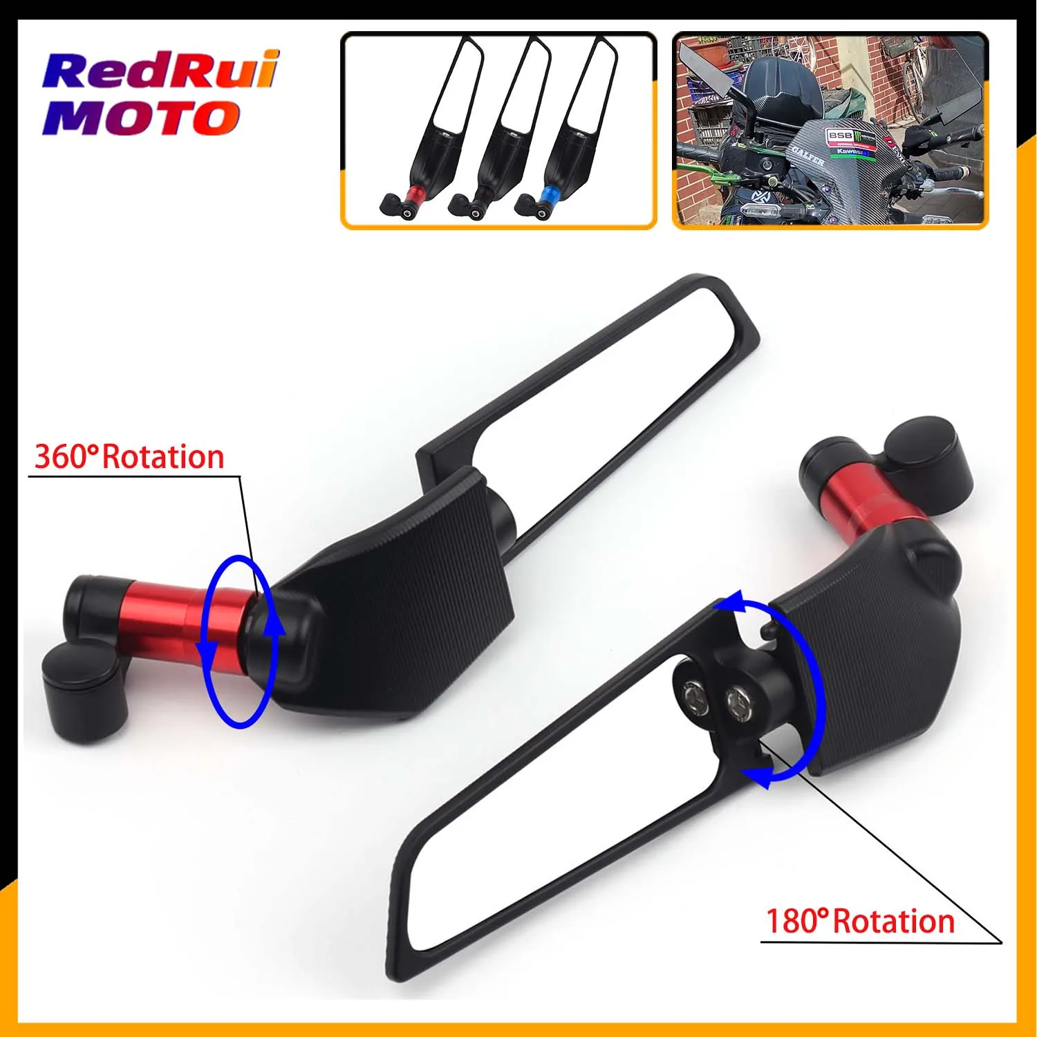 Универсальные мотоциклетные зеркала заднего вида Регулируемые вращающиеся