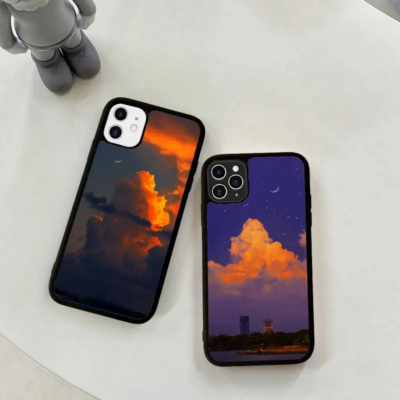 

Cloud Scenery Phone Case Silicone PC+TPU Case for iPhone 11 12 13 Pro Max 8 7 6 Plus X SE XR Hard Fundas