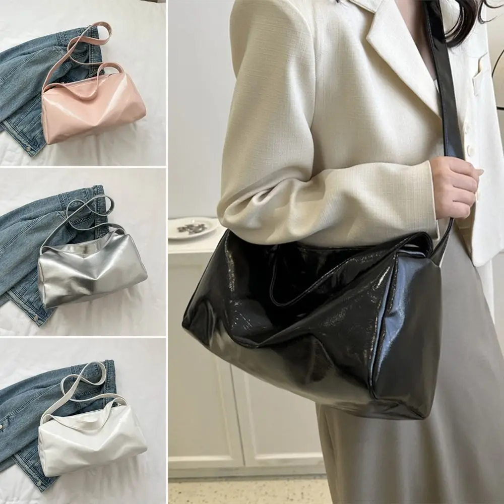 

PU Lether Shoulder Bags Casual Solid Color Large Capacity Underarm Bag Totes Bag Women Female