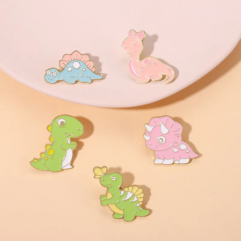 

Cute cartoon triangle dragon dinosaur butterfly shape metal brooch personality animal alloy pin sweater accessory badge