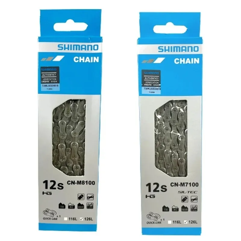 Фото Цепь Shimano CN-M7100 M8100 12-скоростная, 126 звеньев, с технологией Quick-Link Hyperglide+ для велосипедов XT/XTR MTB №2