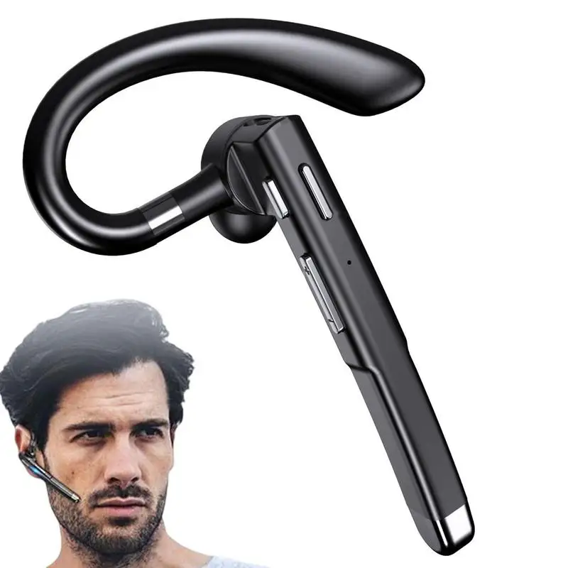 

Single Business Earphones Handsfree V5.0 Single Over Ear Earbuds Sports Earphone Handsfree Earpiece With Clear Sound Call Noise