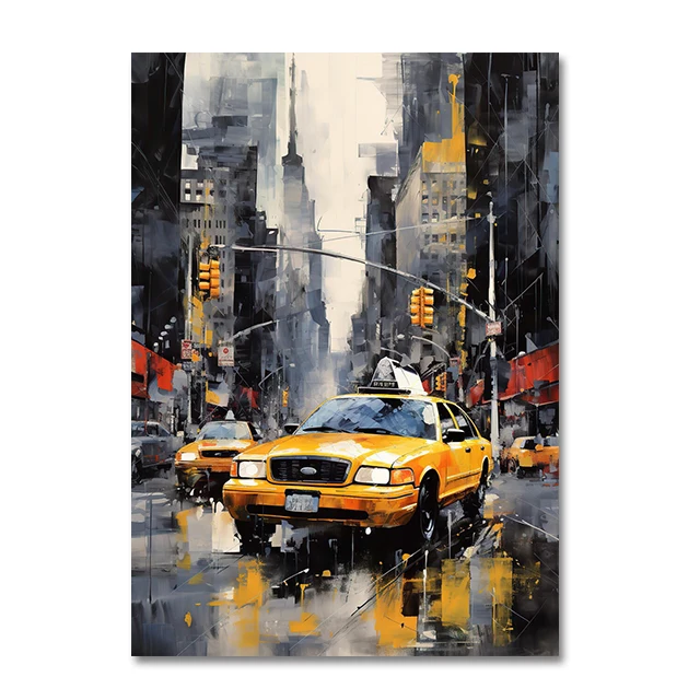 

Абстрактная картина "Такси в Нью-Йорке" на холсте