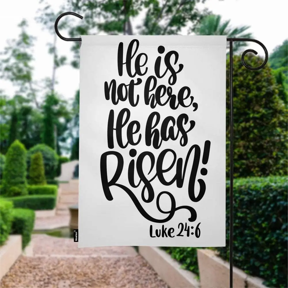 Садовый флаг с надписью Moslion 12x18 дюймов В он не здесь имеет рисованная цитата