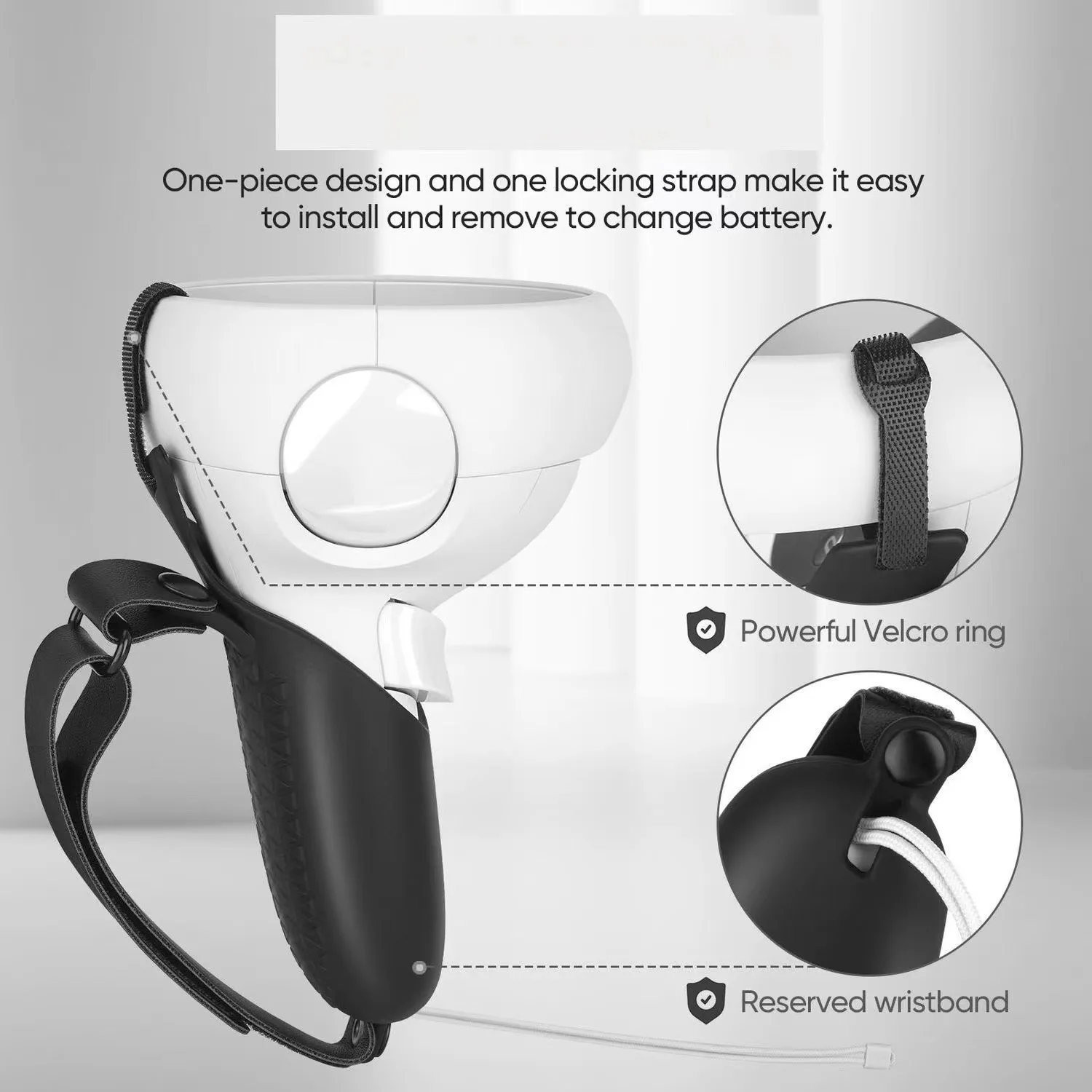

For Oculus Quest 2 Accessories Touch Controller Grip Anti-Throw Handle Sleeve With Adjustable Hand Strap Design Grip Cover