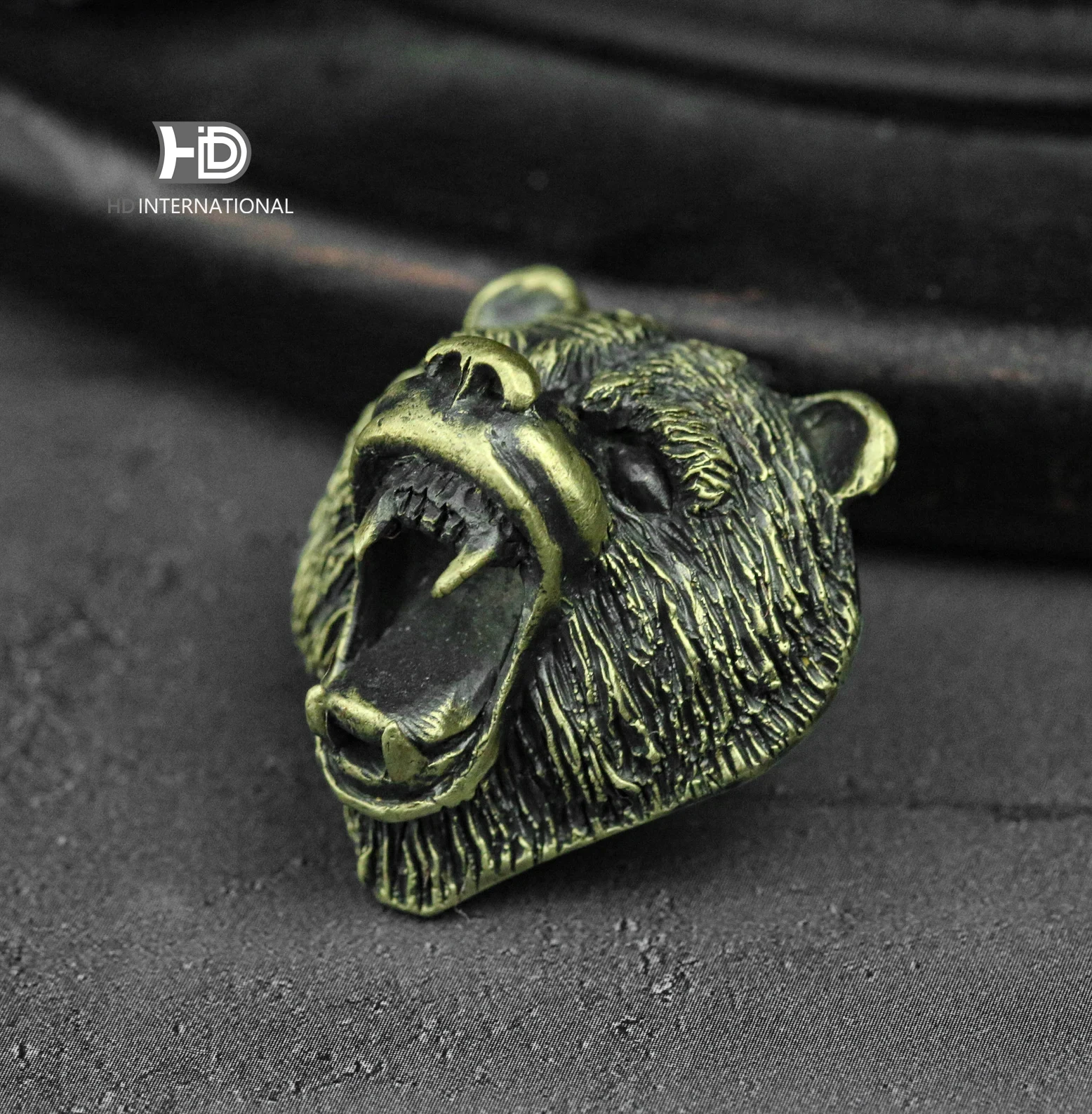 

Подвеска с изображением коричневого медведя, ожерелье с изображением черного медведя, охотничьи ювелирные изделия, латунные подвески ручной работы с изображением медведя