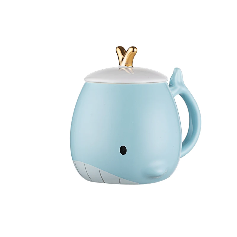 Marine Ceramic Mug Creative Cute Coffee Milk Breakfast Water Cup With Lid  Tea Home Drinking Utensils Wedding Gift