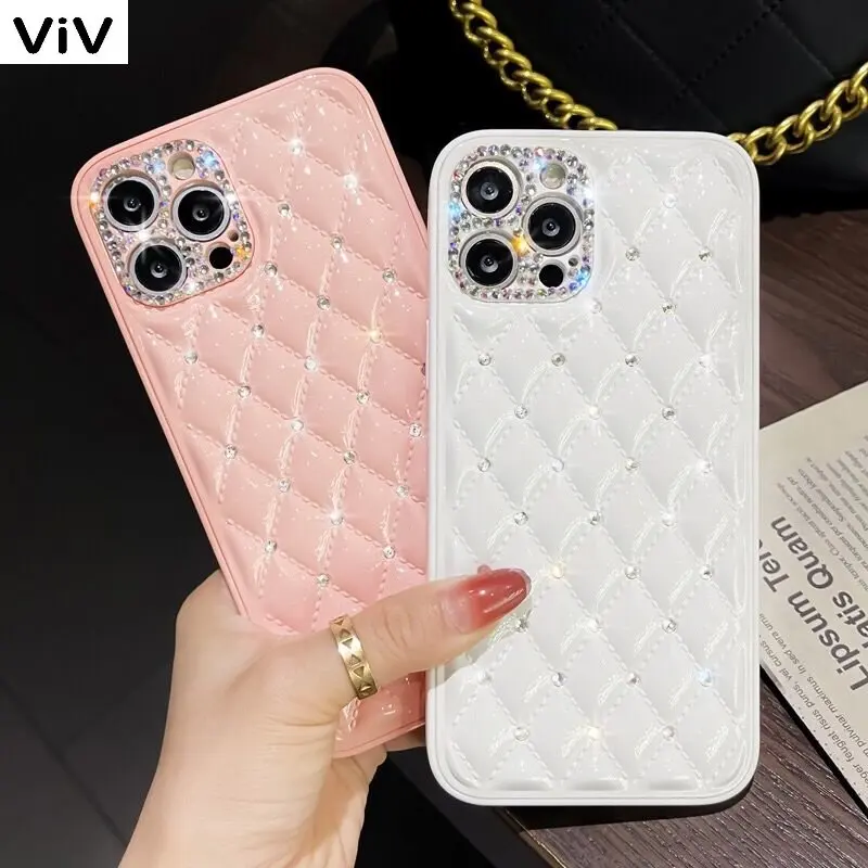 

Diamond Camera Lens Protection Glitter Case For iPhone 13 12 11 Pro Max X XR XS 7 8 Plus Case Bling Rhinestone Shockproof Cover