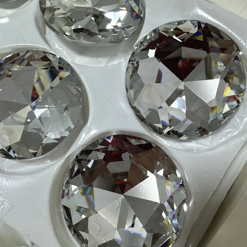 Фото 50 мм кристально прозрачная круглая форма со стразами Pointback Baoshihua стеклянный кристалл необычный камень с заостренной спинкой с плоским верхом для изготовления ювелирных изделий №2