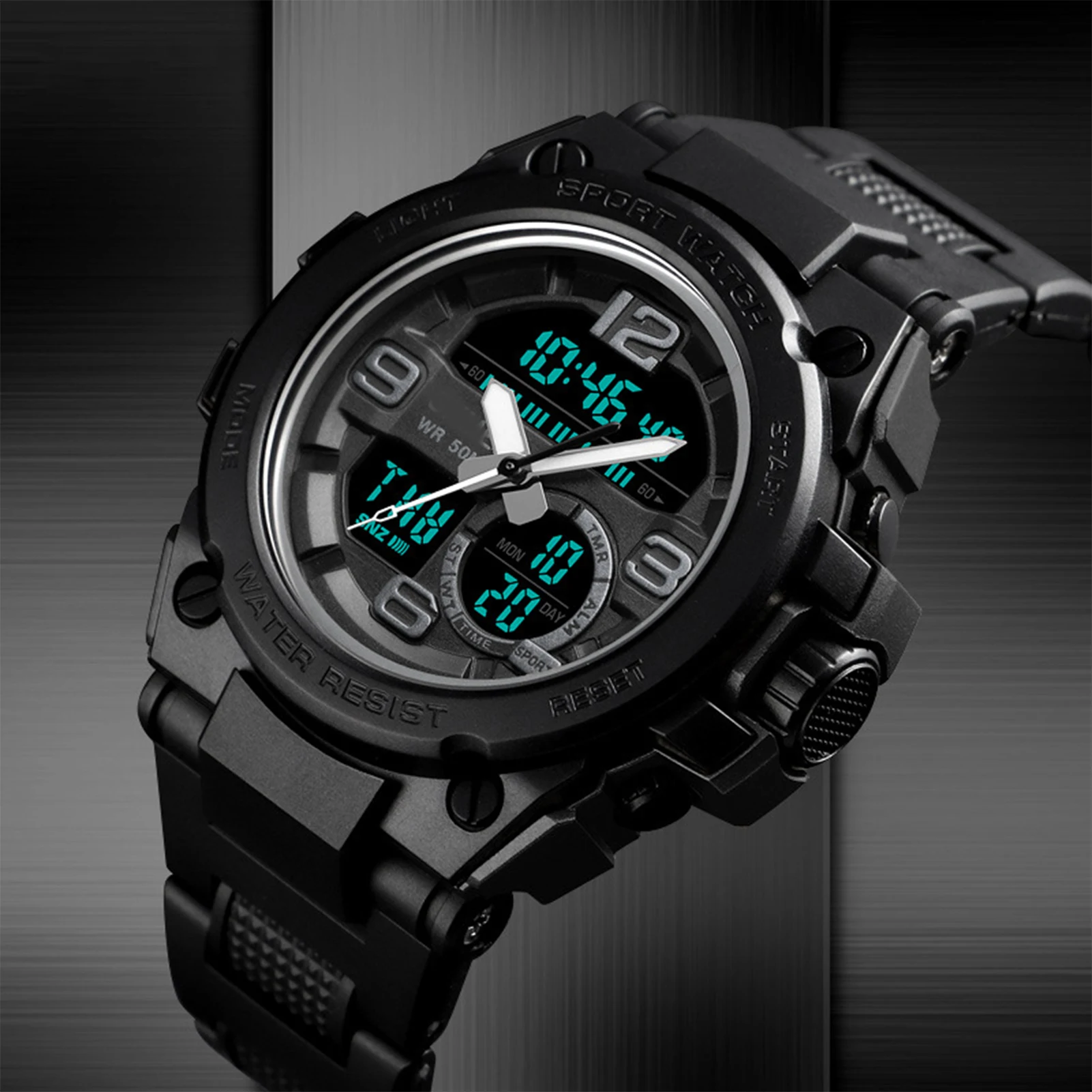 Купить Часы Мужские Спортивные Водонепроницаемые Противоударные