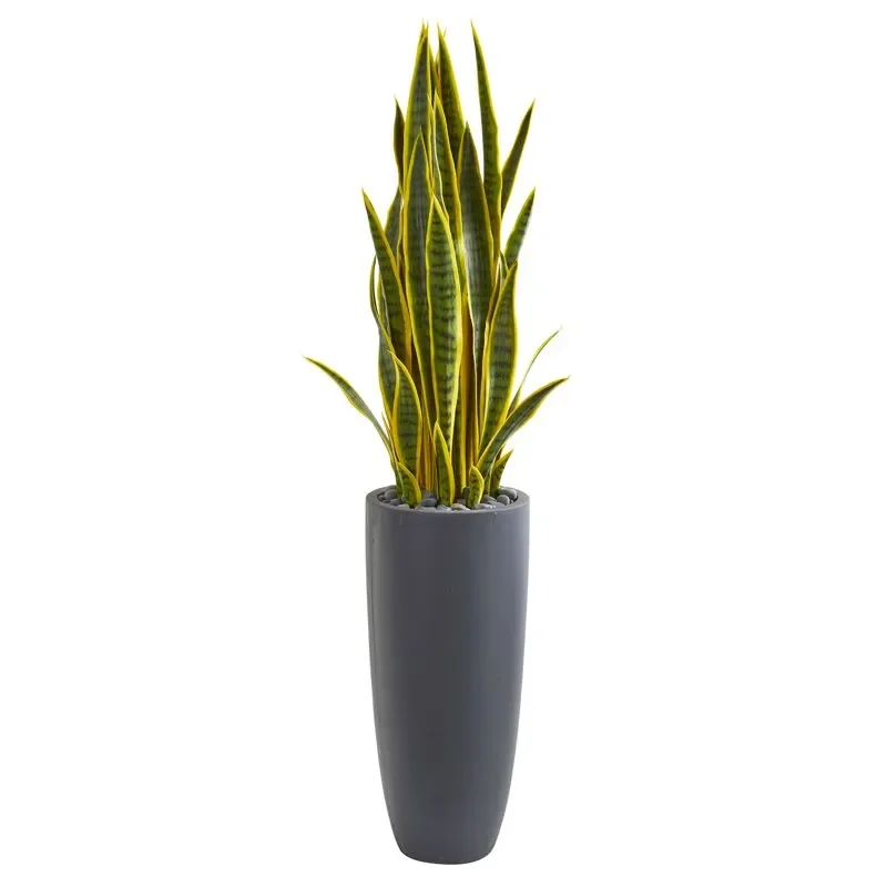 

4.5ft. Sansevieria Artificial Plant in Gray Planter, Green