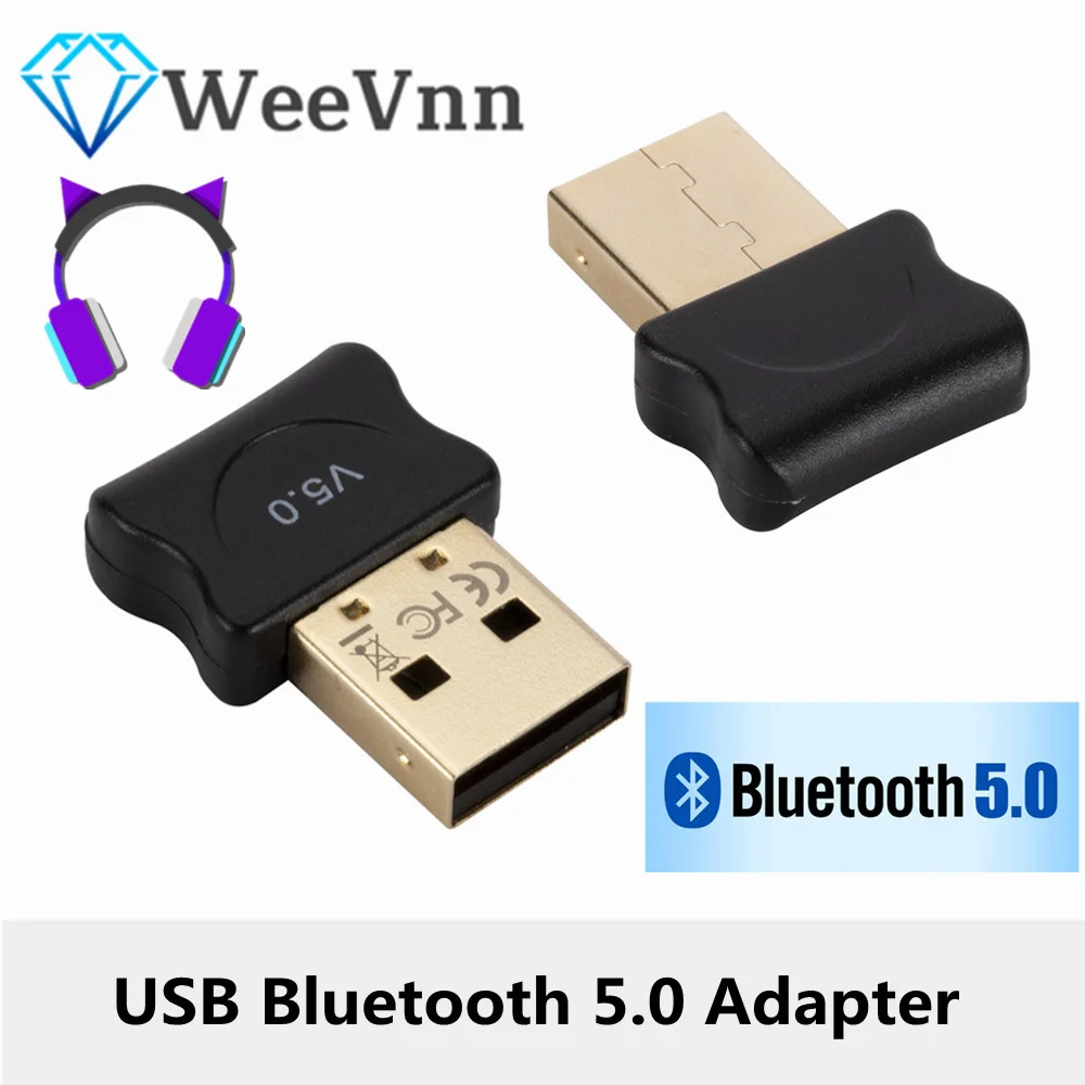 

USB Bluetooth 5.0 Adapter Transmitter Bluetooth V5.0 Receiver Audio Bluetooth Dongle Wireless USB Adapter for Computer PC Laptop