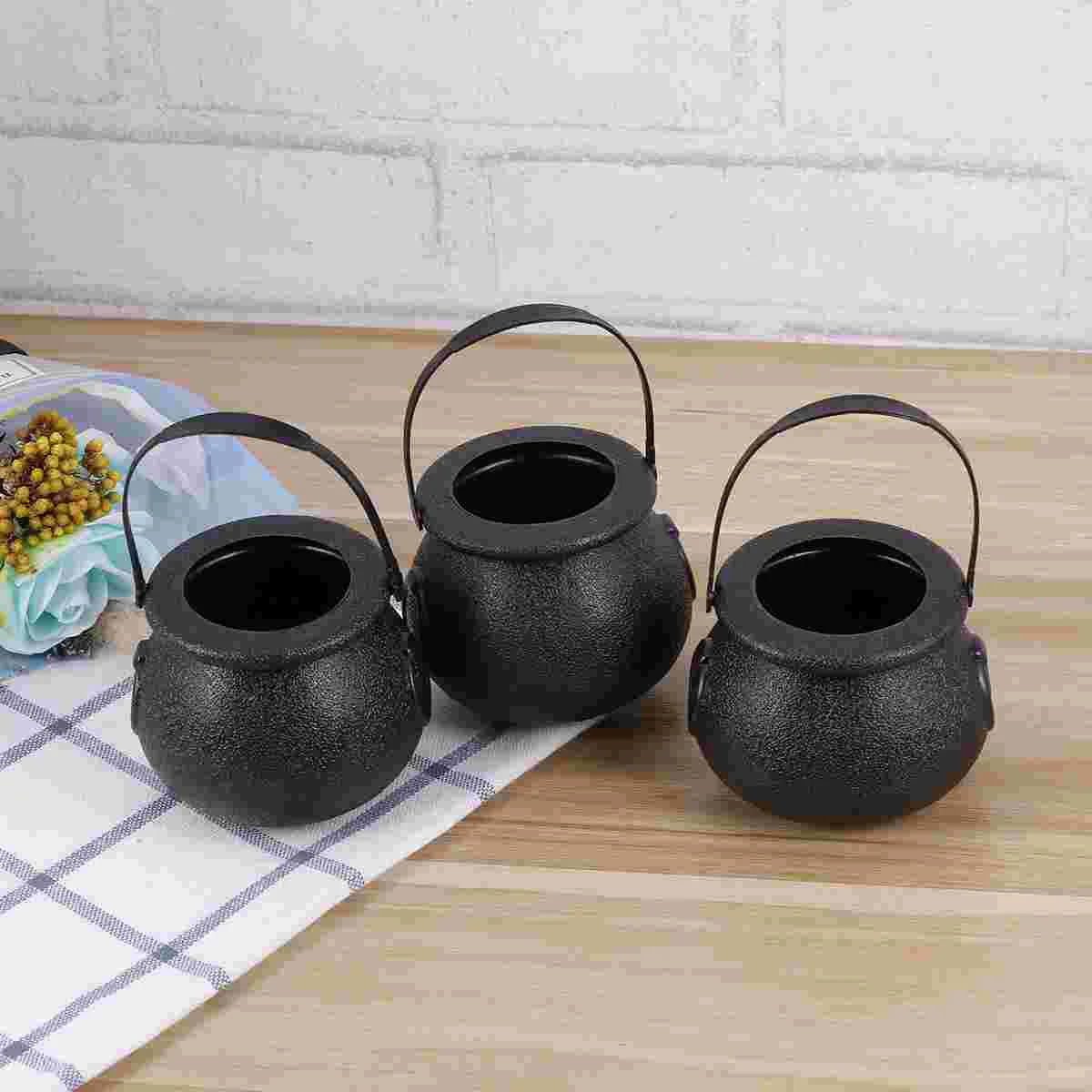 

Candybucket Holder Cauldron Mini Treat Or Trick Witch Pumpkin Black Kettlebowl Kettles Party Decorations Container Witches Pail