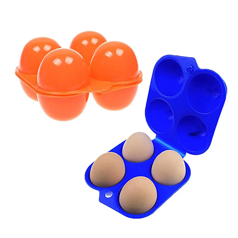 

4 Grid Egg Storage Box Portable Egg Organizer Box Outdoor Camping Holder Protection Container Organization Case