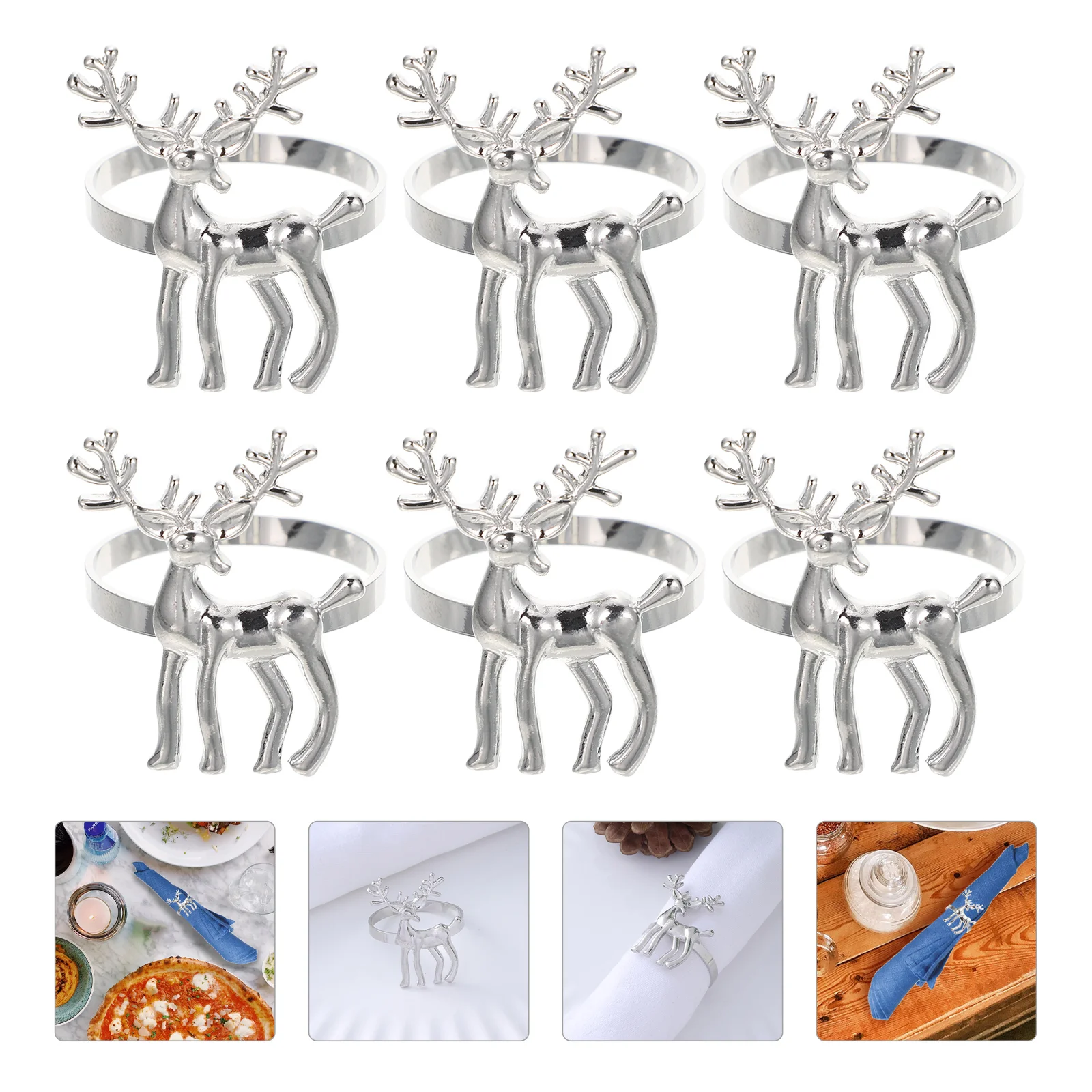 

Napkin Rings Christmas Ringholder Buckles Party Table Elk Holiday Holders Deer Reindeer Dining Setting Dinner Alloy Metal Buckle