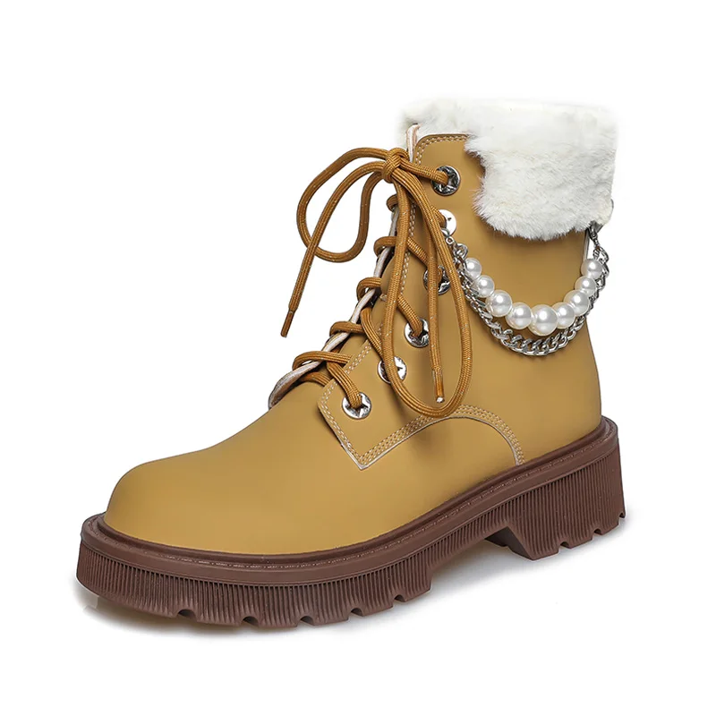 Женские зимние ботинки из спилка на шнуровке |